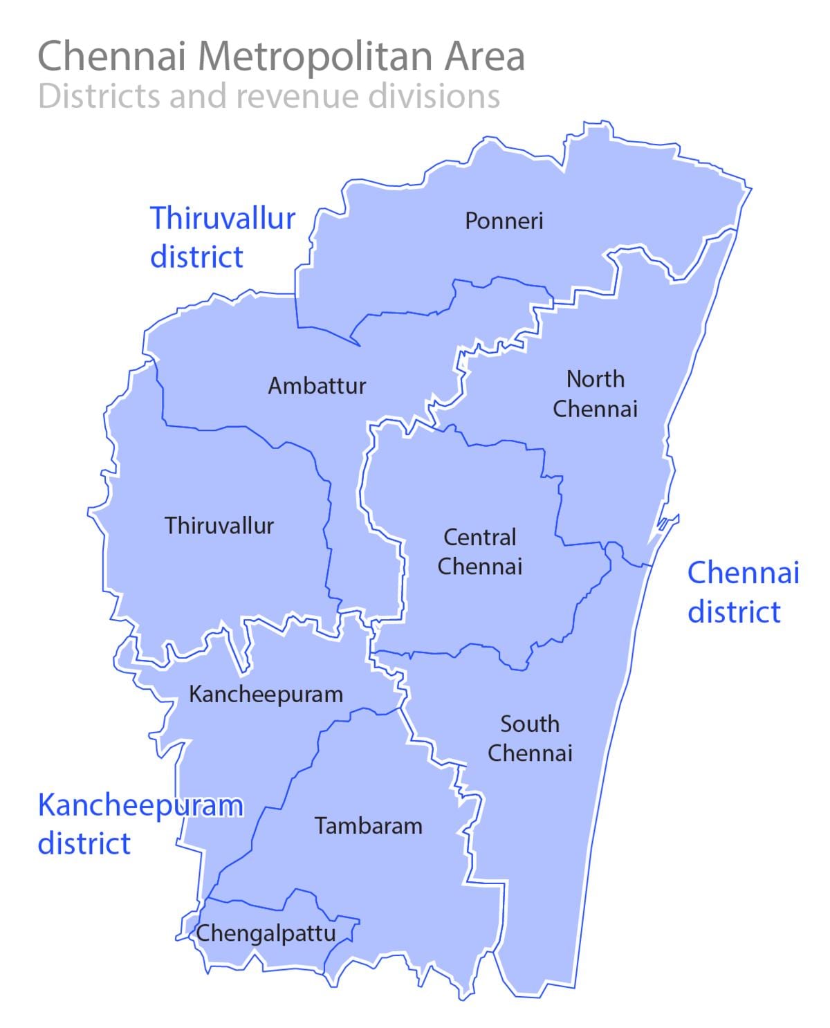 Chennai beperken kaart