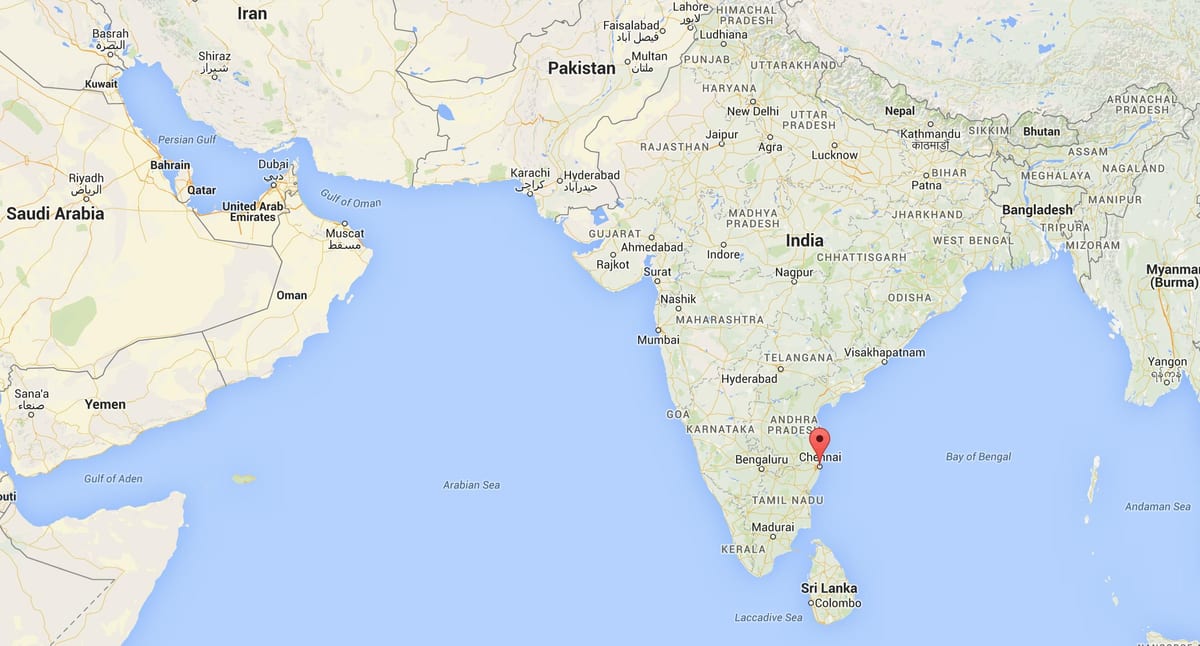 Chennai india kaart