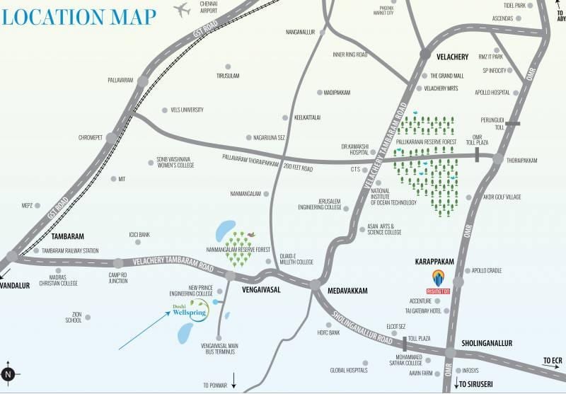 Medavakkam Chennai kaart