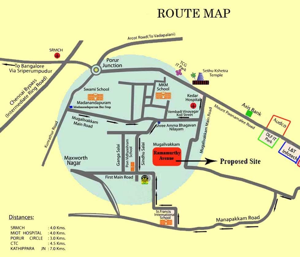 Porur Chennai kaart