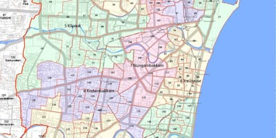Meer Chennai corporation kaart