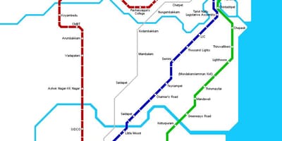 Chennai metrostations kaart