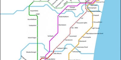 MRTS Chennai kaart