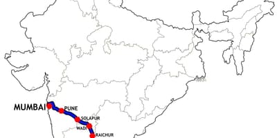 Mumbai naar Chennai kaart