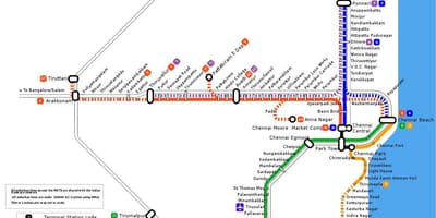 Chennai spoorweg-kaart
