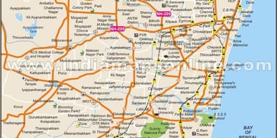 Chennai city volledige kaart